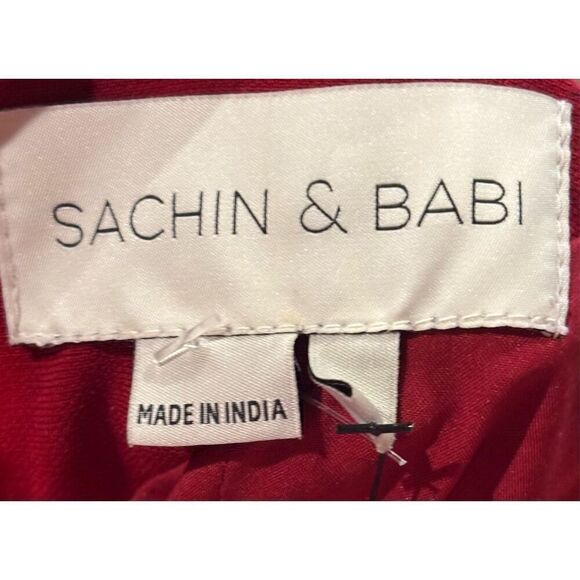 Sachin & Babi Fringed One Shoulder Dress in Deep Red NWT Size 2 - Picture 4 of 6